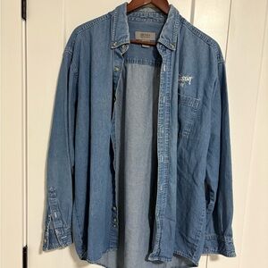 Sigma Sportswear Denim Button up Shacket Classic Blue‎ Shirt Jacket Size Large